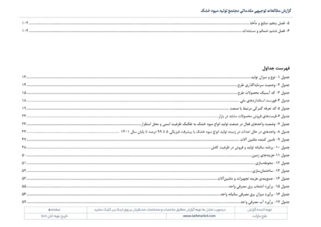 طرح توجیهی تولید میوه خشک