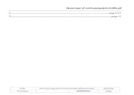 مطالعات بازار صنعت تولید ورق از شمش فولاد