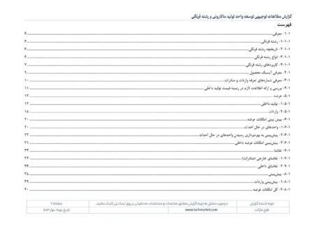 مطالعات بازار صنعت تولید ورمیشل