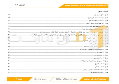 طرح توجیهی بازیافت لاستیک فرسوده